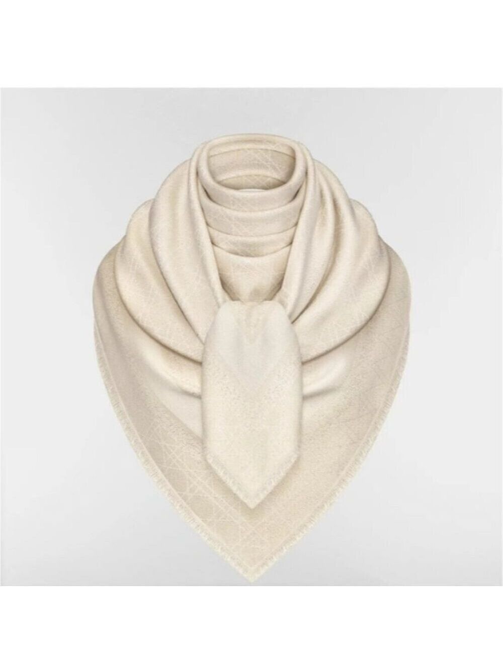 CHRISTIAN DIOR | Cannage Jacquard Large Scarf Shawl blue silk cashmere - Picture 6 of 9